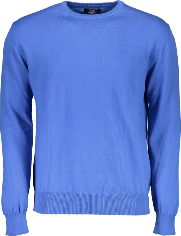 Blue Cotton Men's Knitwear Shirt