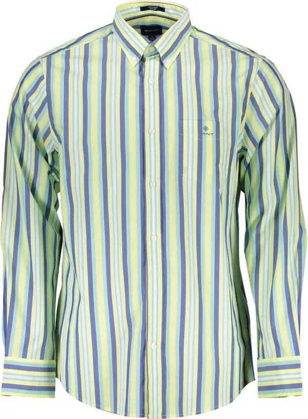 Yellow Cotton Men Shirt
