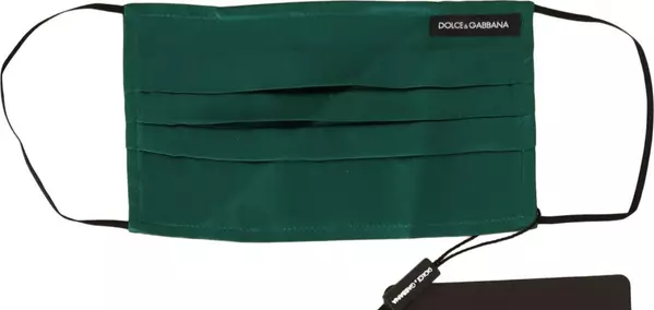 Green Silk Pleated Elastic Ear Strap Face Mask