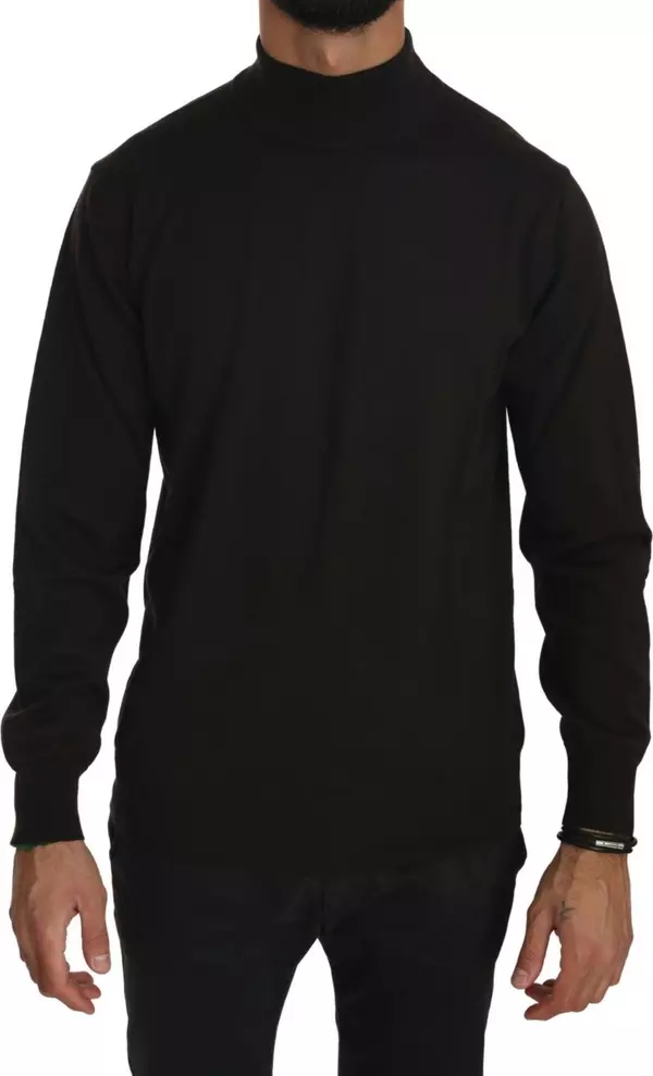 Brown Turtle Neck Pullover Wool Sweater