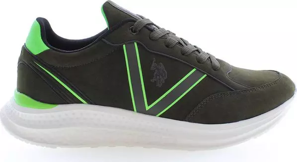 Green Polyester Men's Sneaker