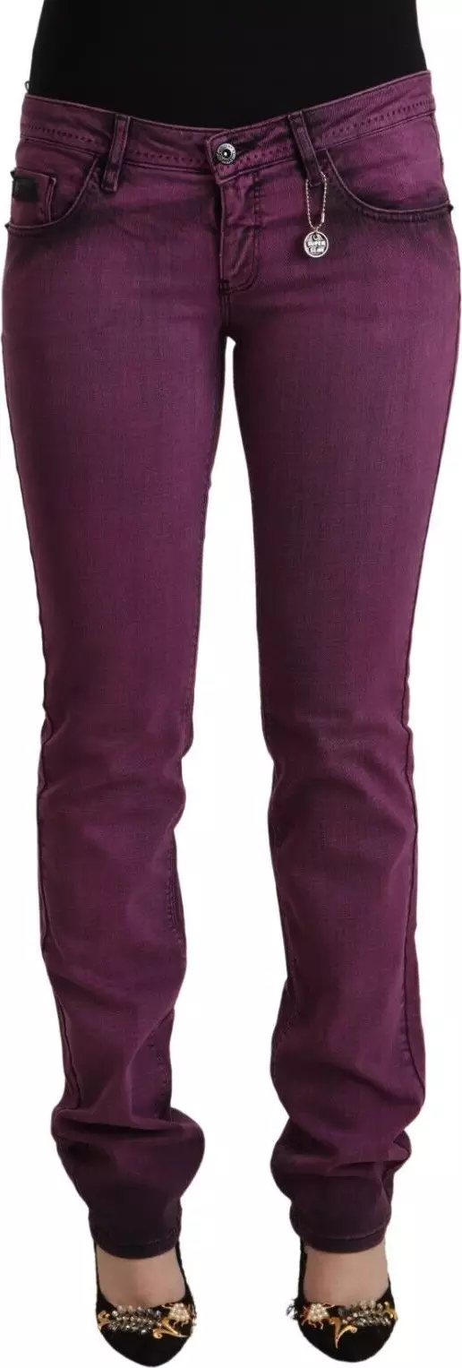 Purple Cotton Stretch Slim Fit Denim Jeans