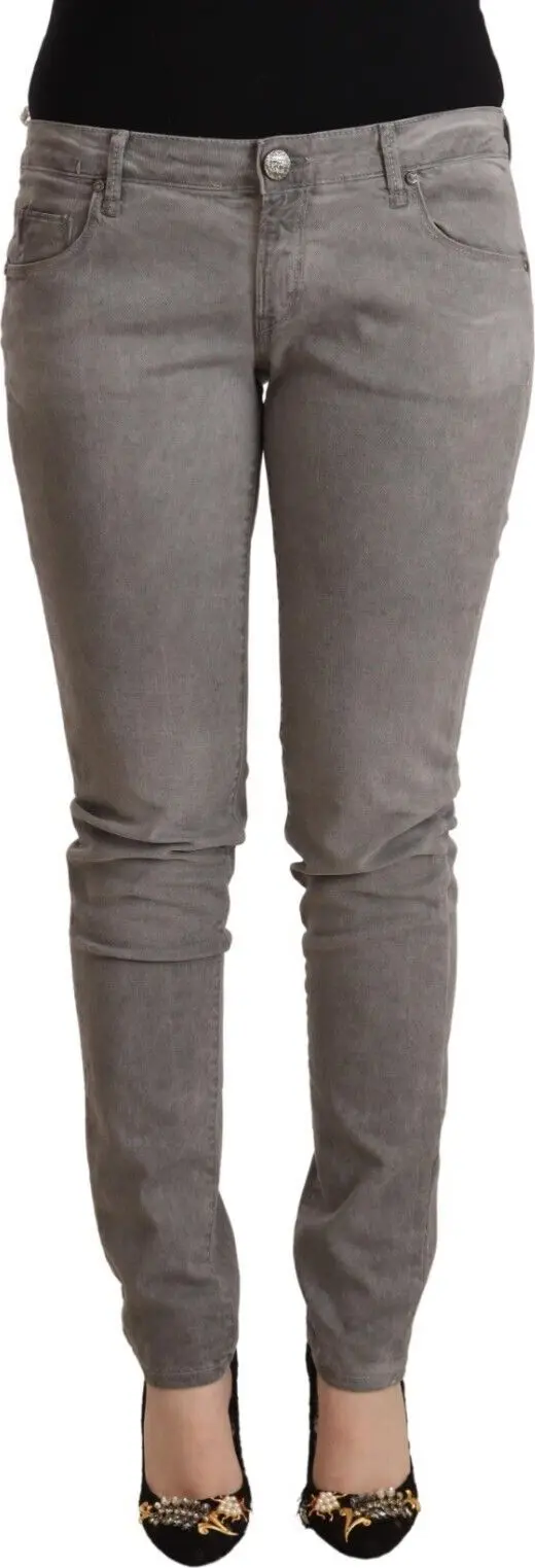 Light Gray Washed Cotton Slim Fit Denim Jeans