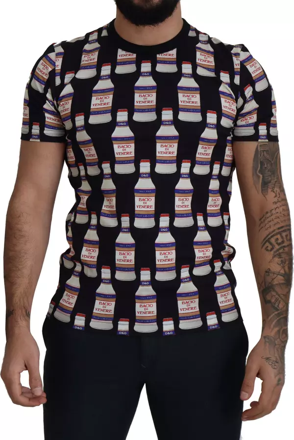 Black Bacio Di Venere Cotton Crew T-shirt