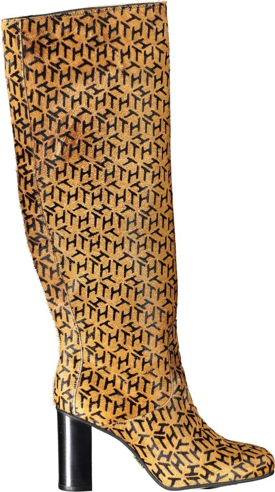 Beige Leather Women Boot