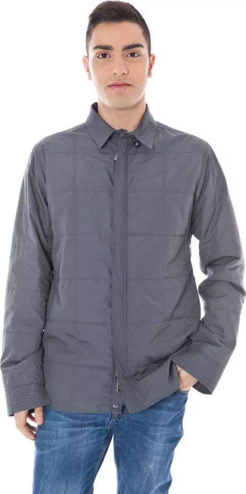 Grigio Polyester Men's Jacket