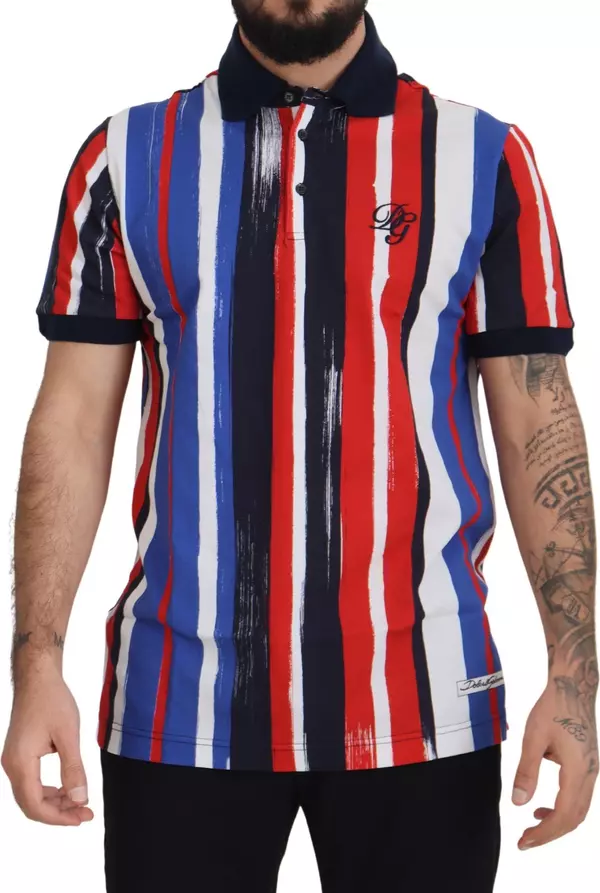 Multicolor Cotton Polo Top T-shirt