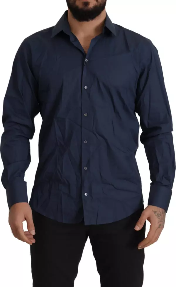 Blue Cotton MARTINI Slim Fit Dress Shirt