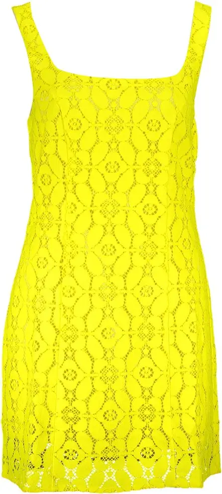 Yellow Polyester Women Dress