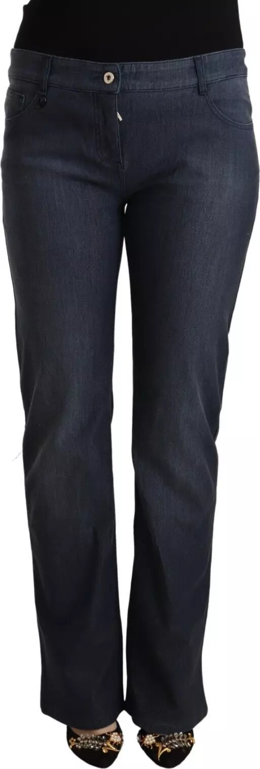 Dark Blue Cotton Straight Denim Jeans