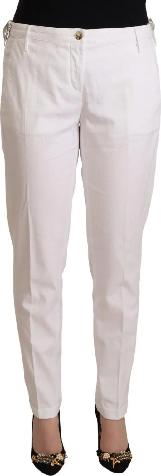 White Mid Waist Tapered Birgitte Pants