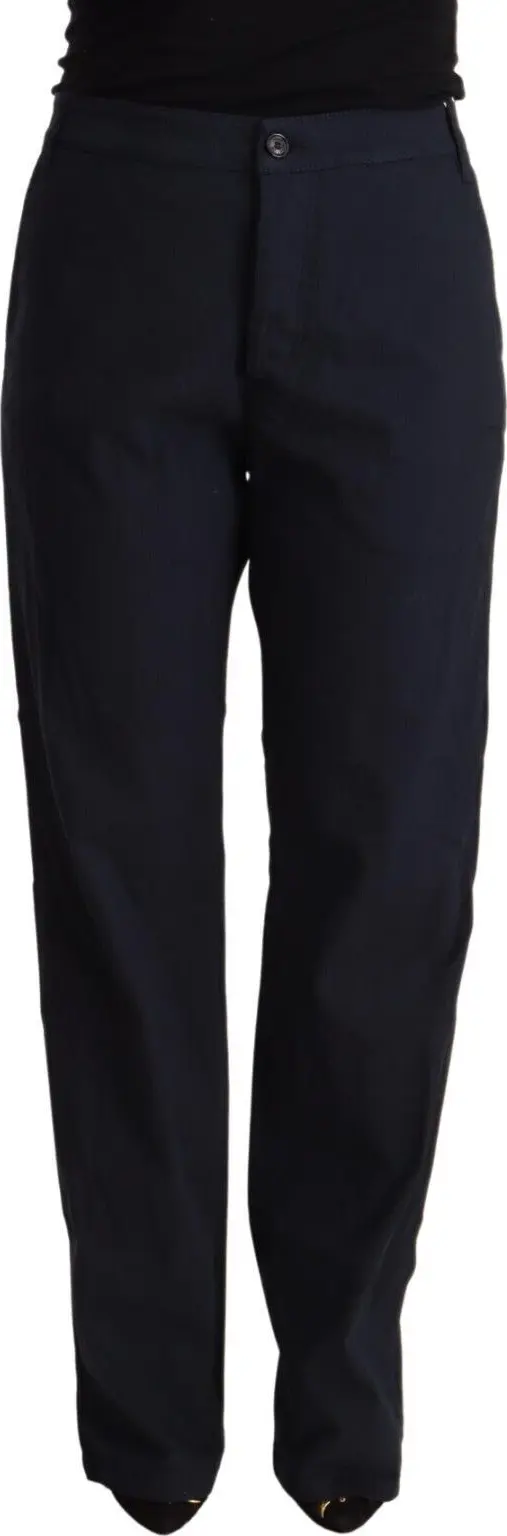 Black High Waist Tapered Cotton Pants