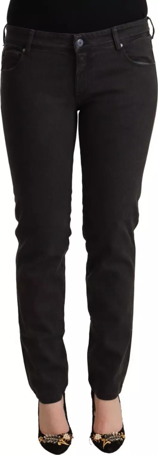Black Low Waist Skinny Denim Cotton Jeans