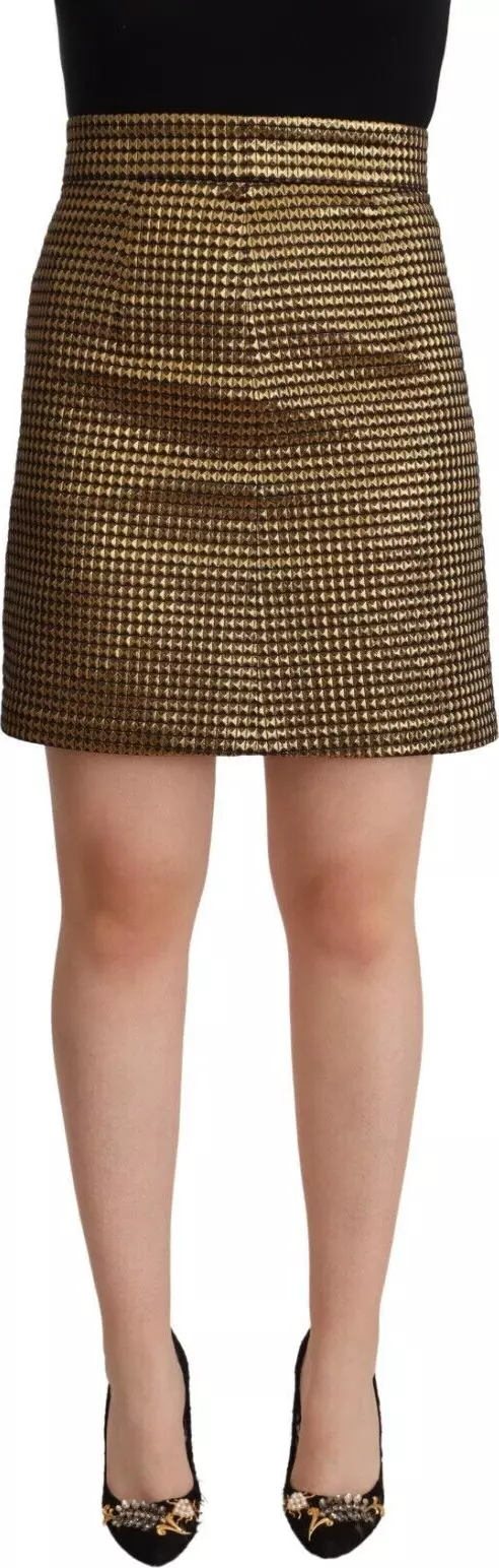 Black Gold A-line Above Knee Casual Skirt