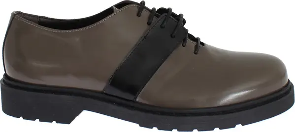 Gray Brown Leather Laceups Shoes