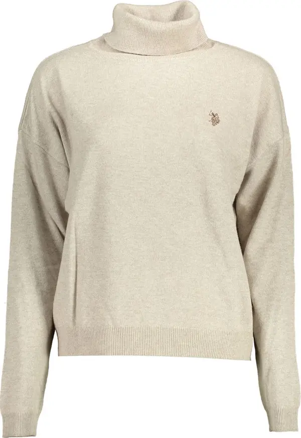 Beige Fabric Women's Sweater