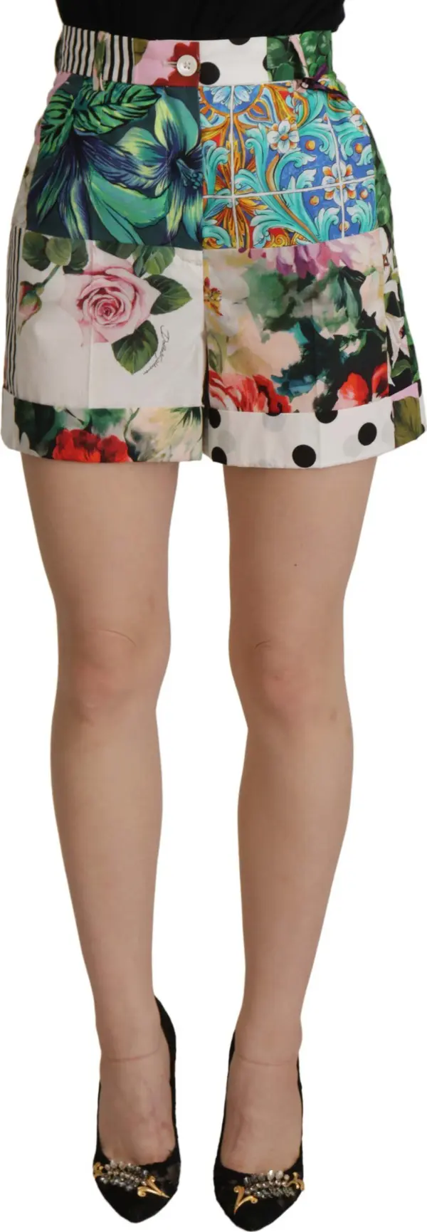 Multicolor High Waist Hot Pants Shorts