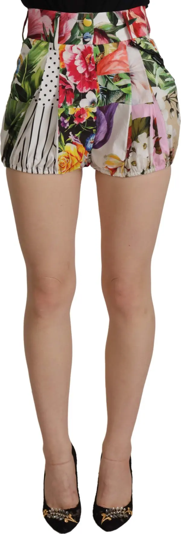 Multicolor High Waist Hot Pants Shorts