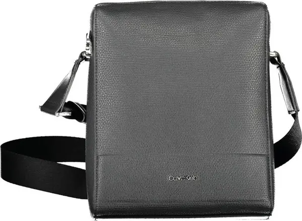 Black Polyurethane Men Shoulder Bag