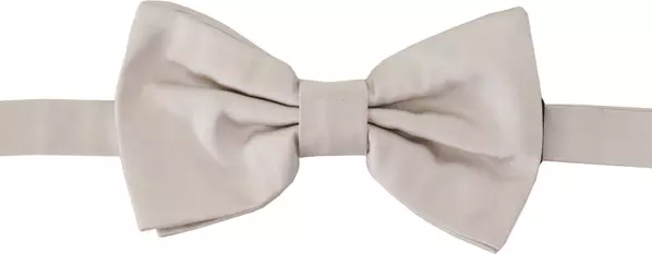 Gray 100% Silk Adjustable Neck Papillon Tie