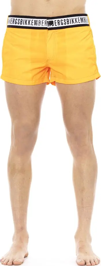 Orange Polyamide Men Swim Short