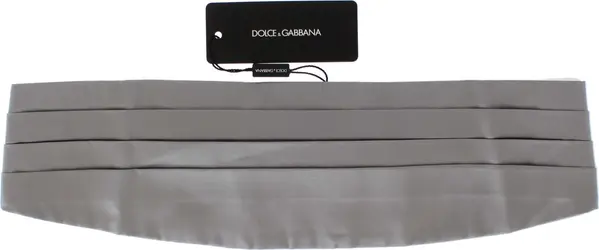 Silver Wide Belt Silk Cummerbund