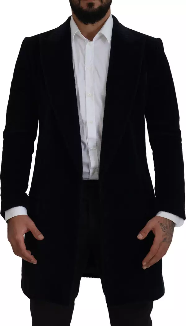 Black Cotton Cardigan Long Coat Men Jacket