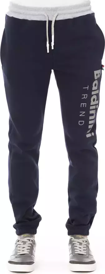 Blue Cotton Men Sport Pant