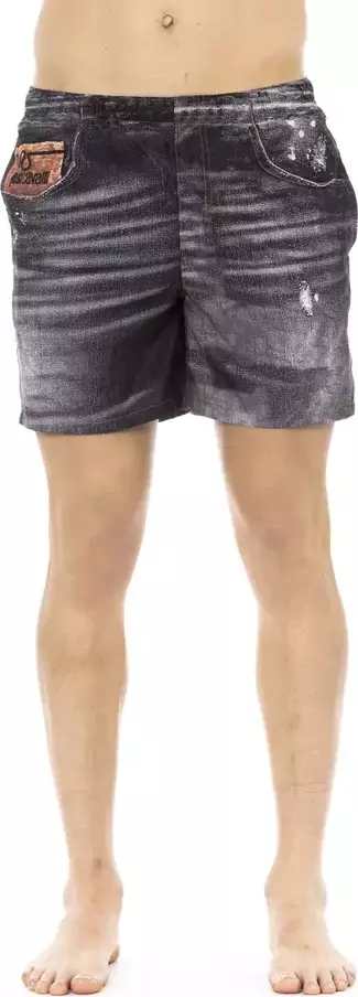 Black Polyester Men's Swim Short