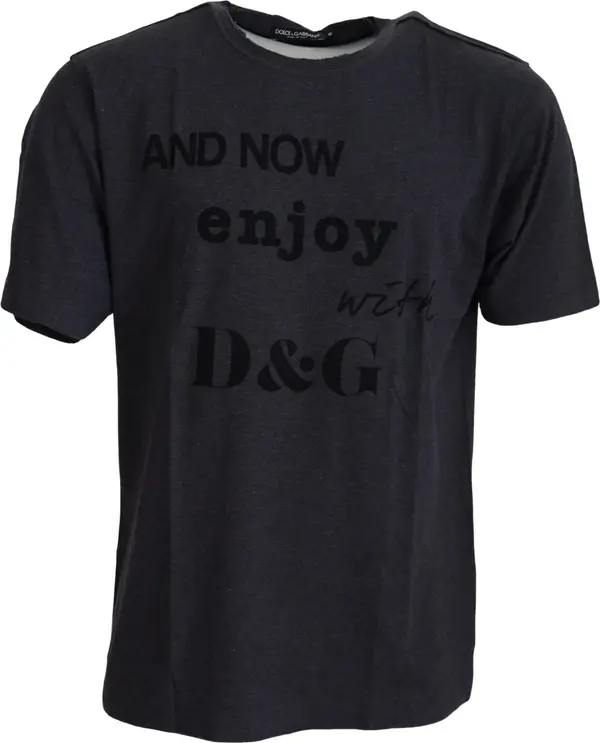 Gray Crewneck Cotton Short Sleeve T-shirt
