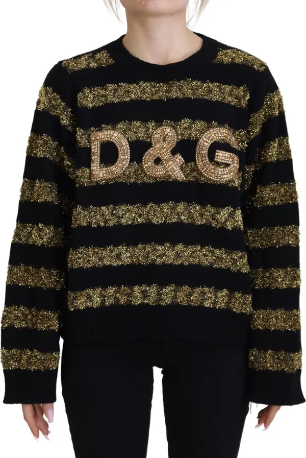 Black Gold D&G Crystal Cashmere Sweater