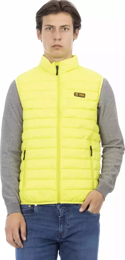 Yellow Polyester Men Jacket