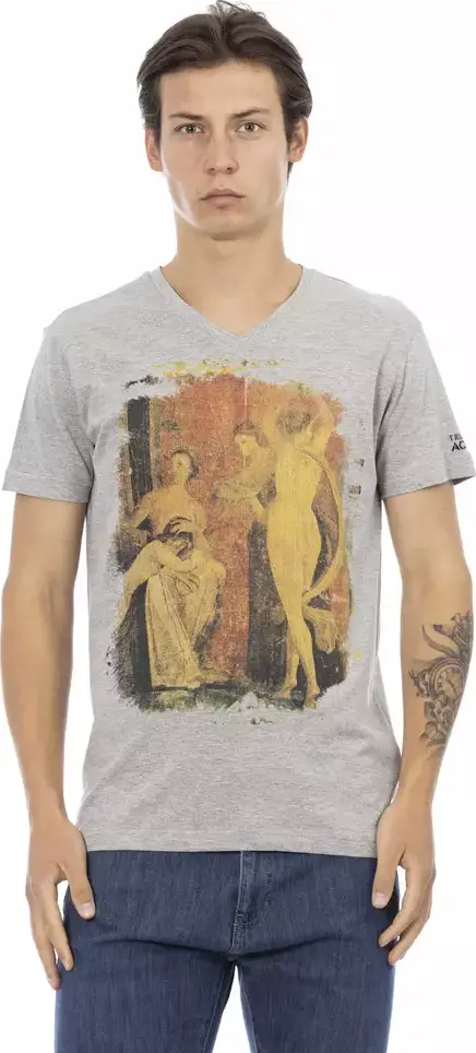Gray Cotton Men T-Shirt