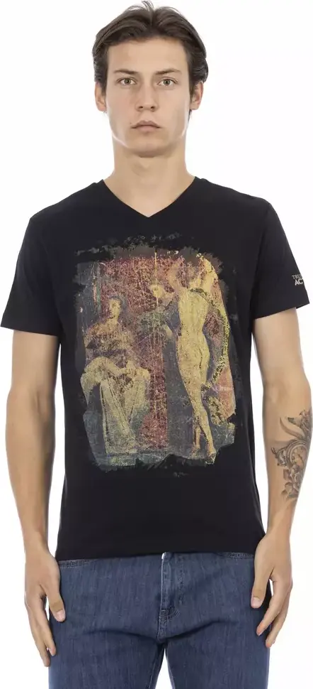 Black Cotton Men T-Shirt
