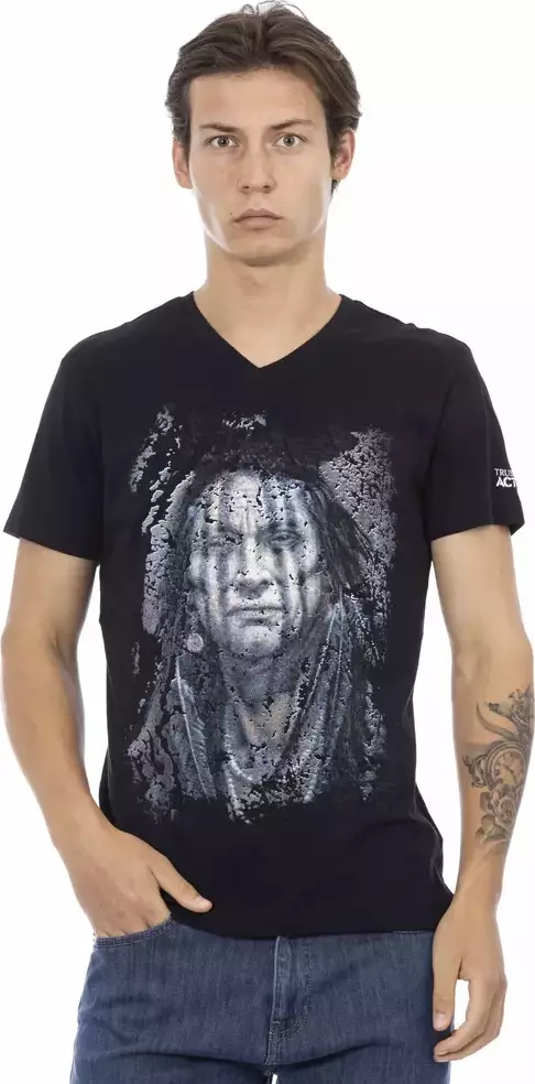 Black Cotton Men's T-Shirt