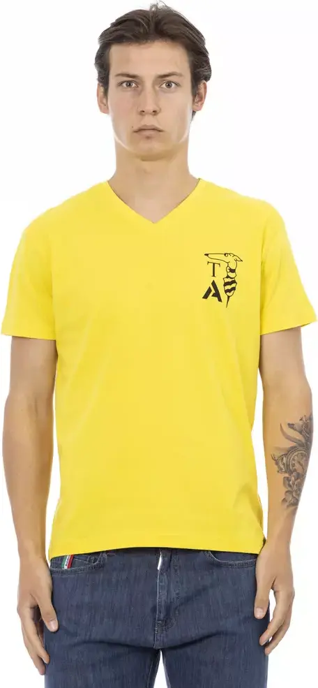 Yellow Cotton Men T-Shirt