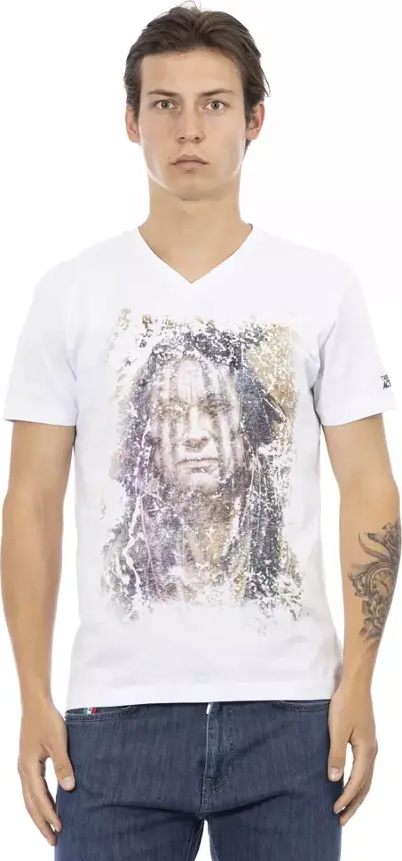 White Cotton Men T-Shirt