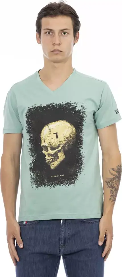 Green Cotton Men T-Shirt