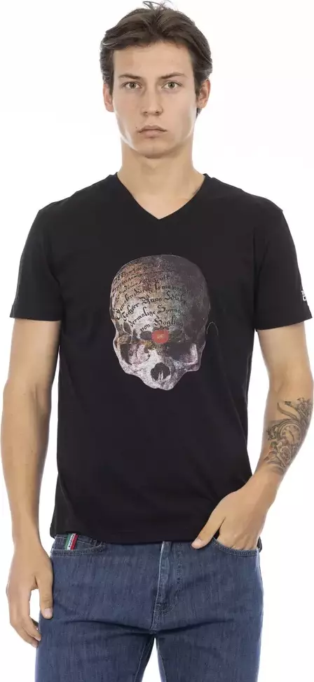 Black Cotton Men T-Shirt