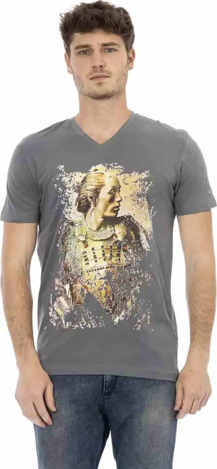 Gray Cotton Men T-Shirt