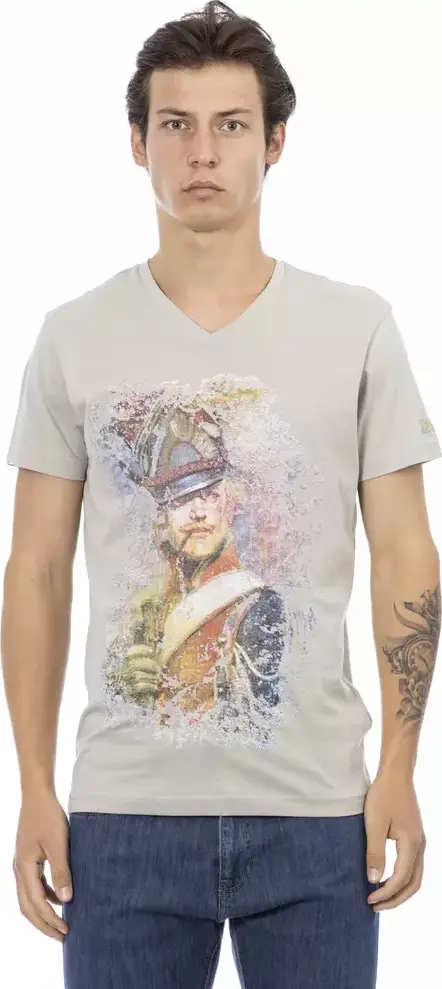 Gray Cotton Men T-Shirt