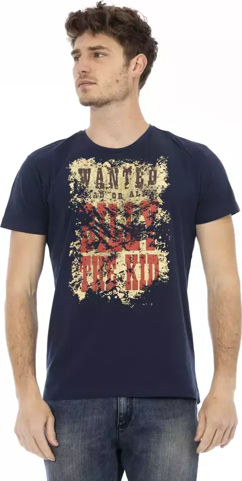 Blue Cotton Men T-Shirt