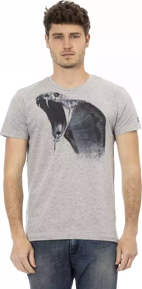 Gray Cotton Men T-Shirt