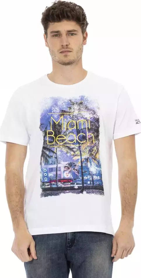White Cotton Men T-Shirt