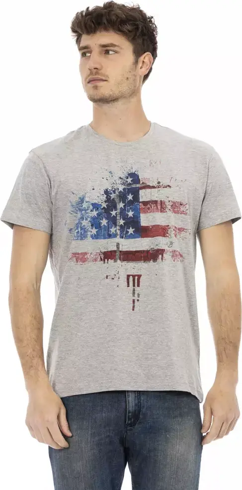 Gray Cotton Men T-Shirt