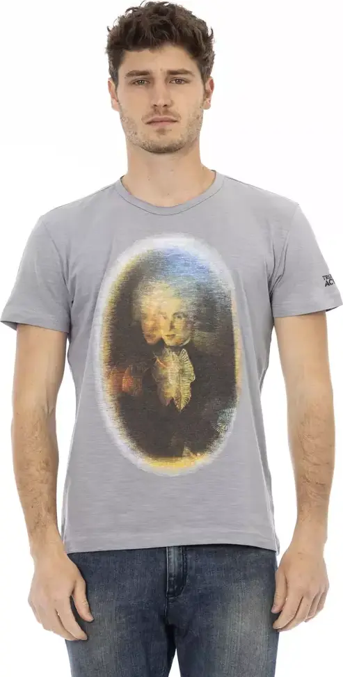 Gray Cotton Men T-Shirt