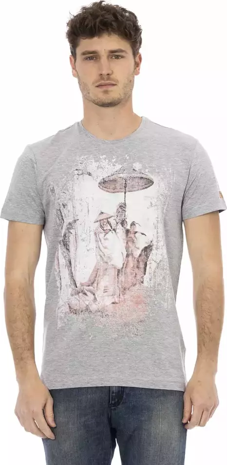 Gray Cotton Men T-Shirt