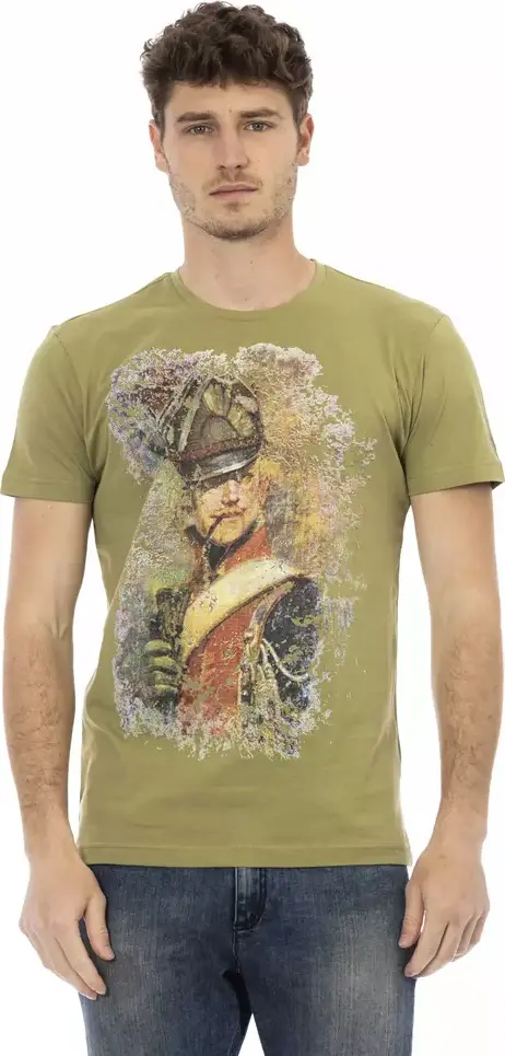 Green Cotton Men T-Shirt