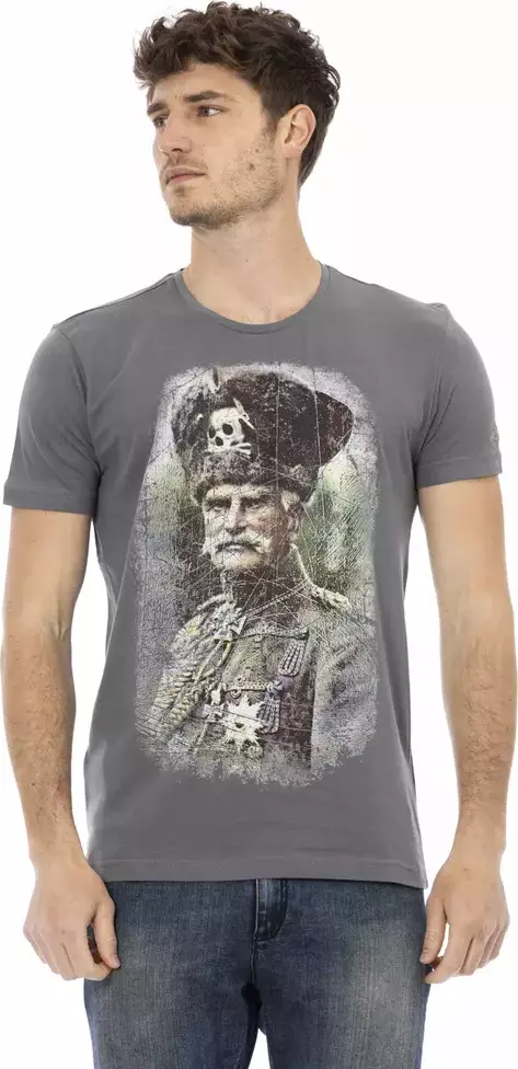 Gray Cotton Men T-Shirt