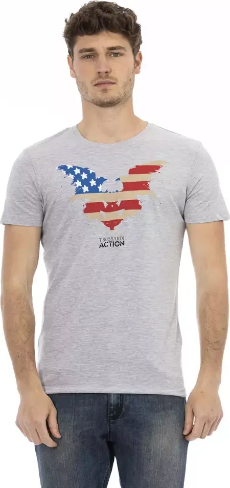 Gray Cotton Men T-Shirt